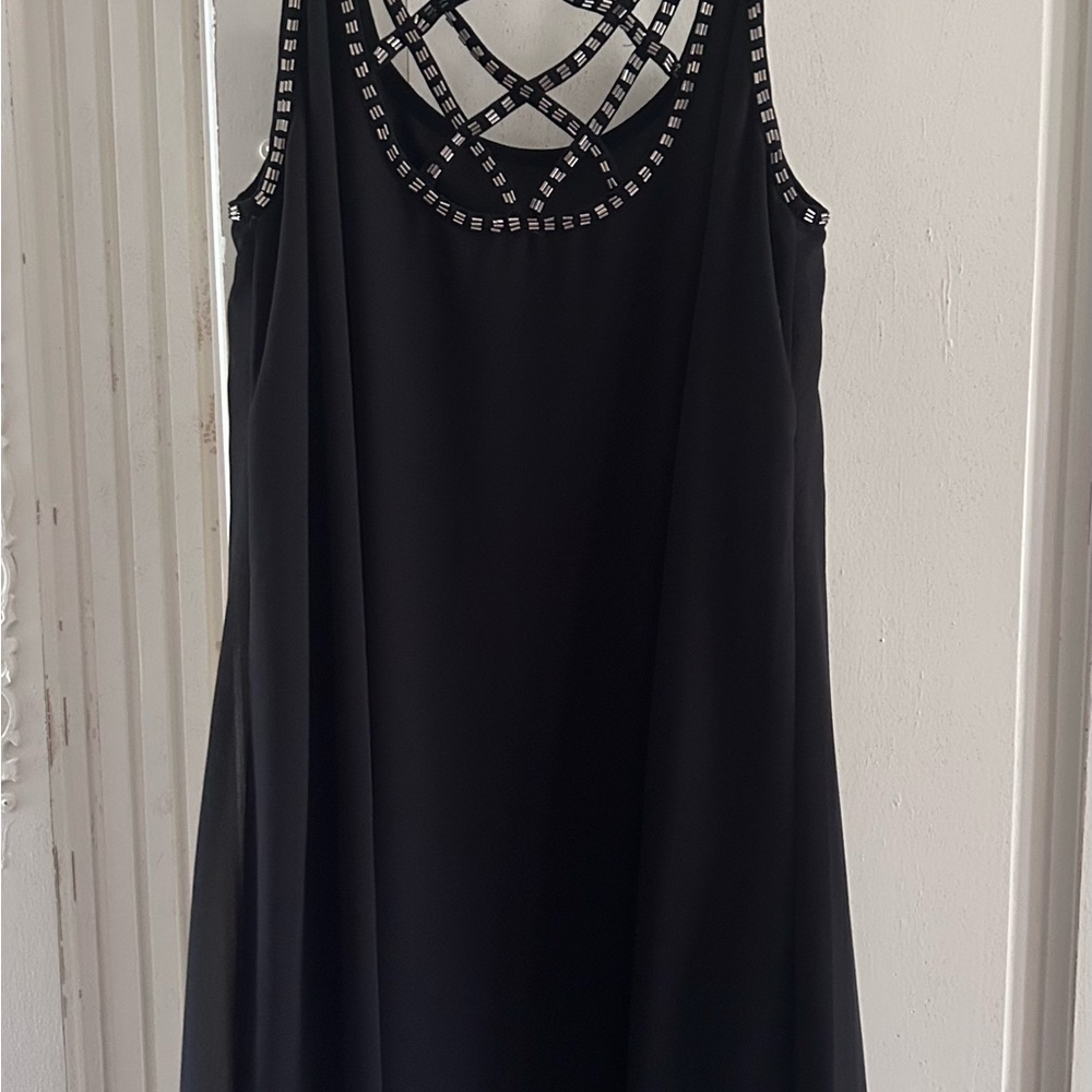 Forever 21 Black Embellished Backless Sundress